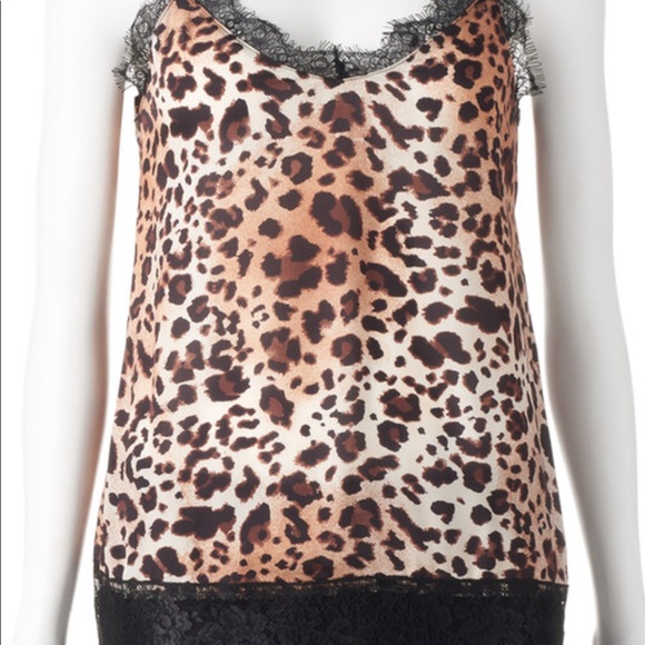 Heart Soul Animal Print Cami NWT Lace Trim Large - Picture 2 of 6